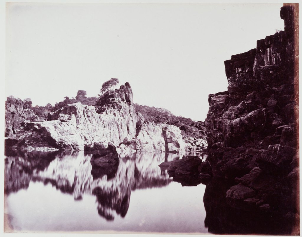 Detail of Bheem Tal - view of the temple and lake by Samuel Bourne