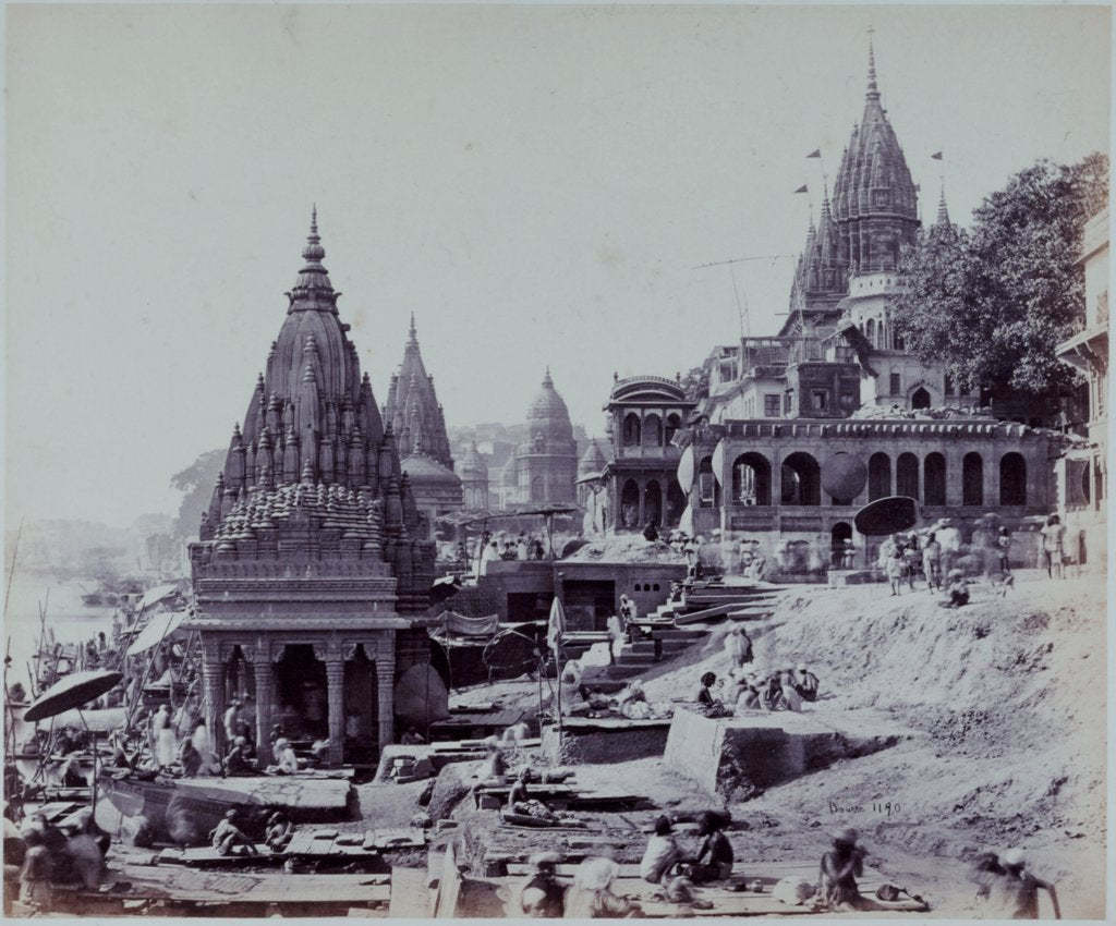 Detail of Benares Monkey Temple on the edge of the Ganges by Samuel Bourne