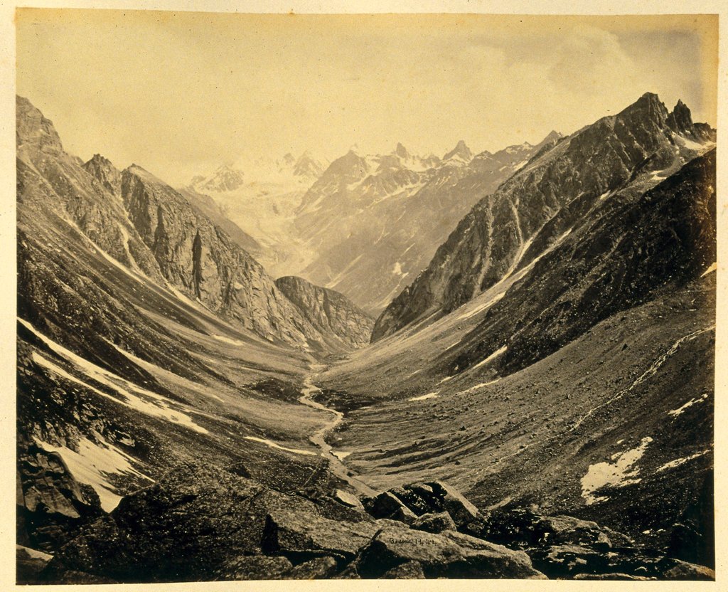 Detail of Valley from Humta pass by Samuel Bourne