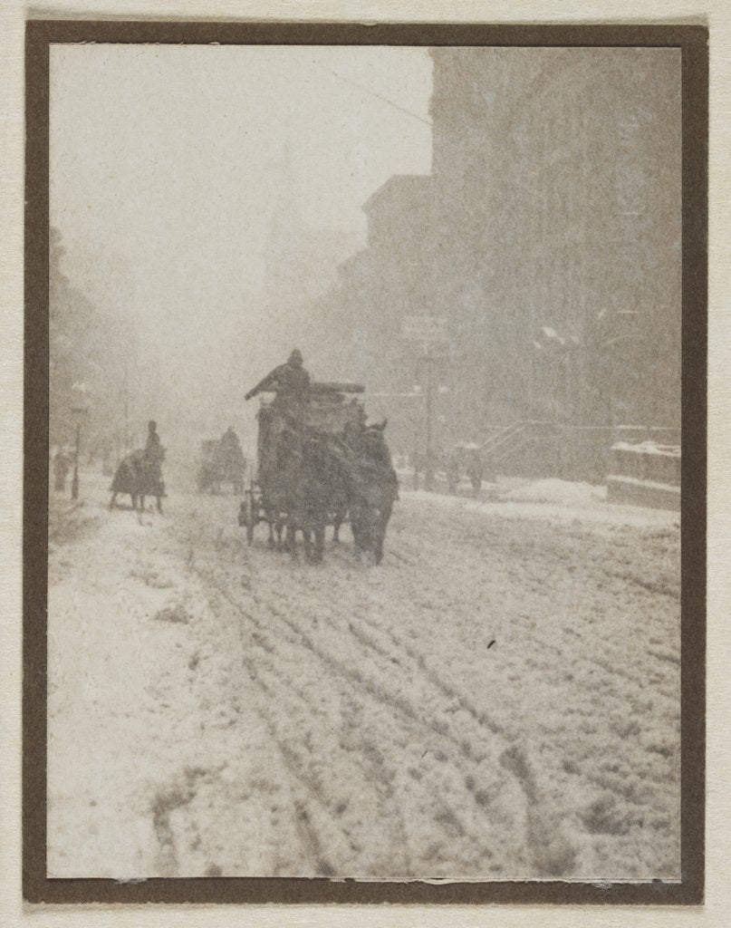 Detail of Street Scene with Snow by Anonymous