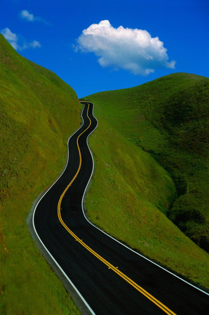 Detail of Highway Winding Through Countryside by Corbis