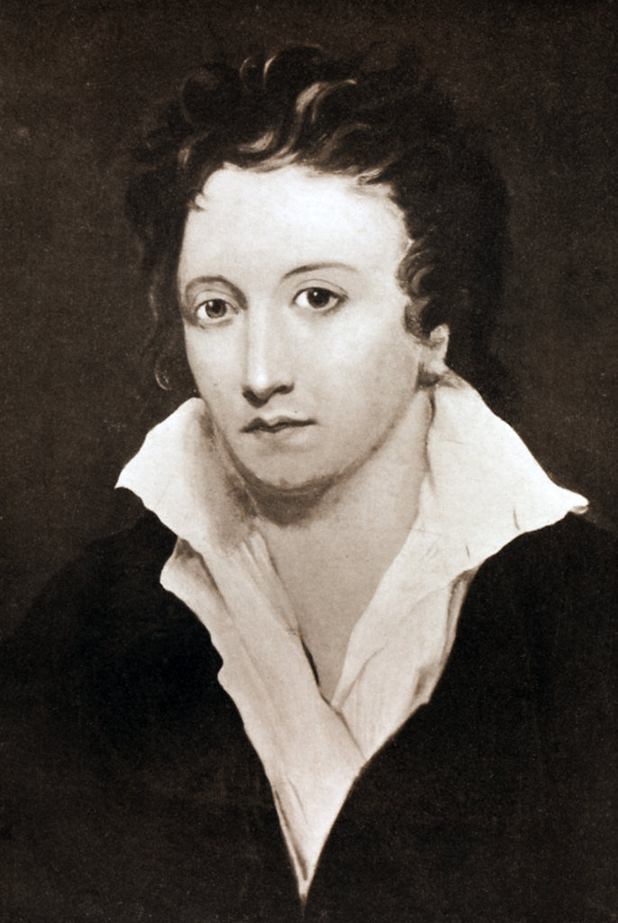 Detail of Percy Bysshe Shelley, English romantic poet by Anonymous