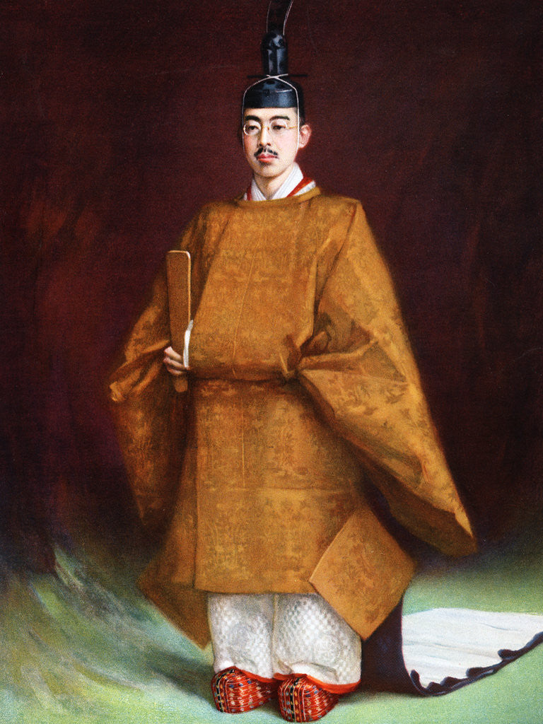 Detail of Emperor Hirohito in his coronation garments by Anonymous