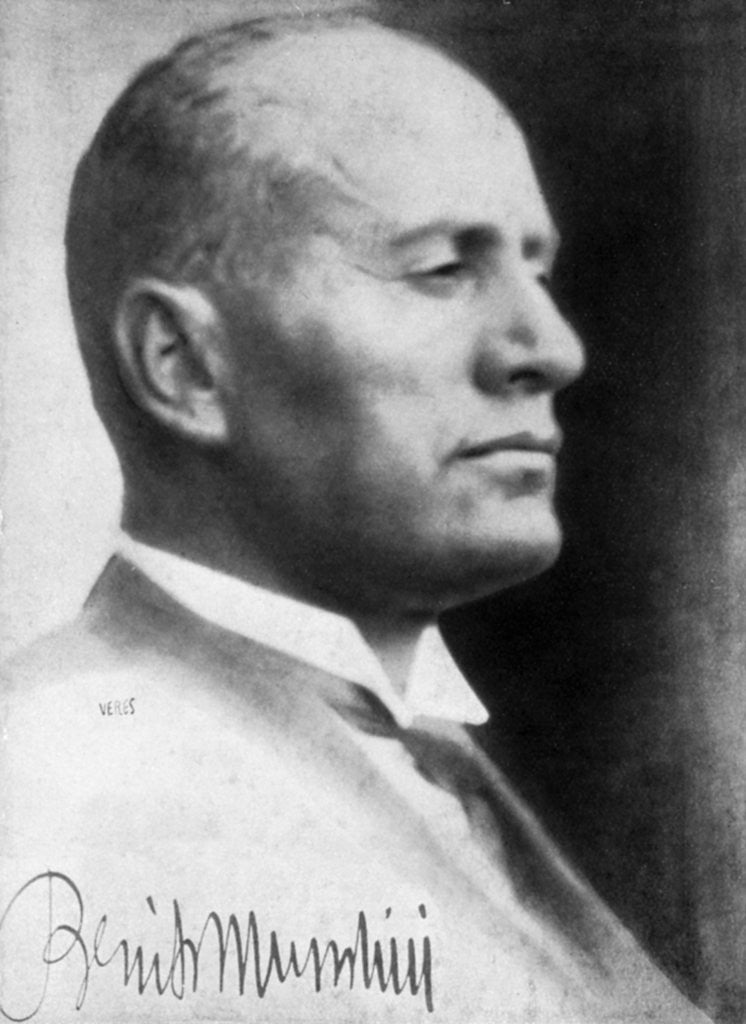 Detail of Benito Mussolini, Italian fascist dictator by Anonymous