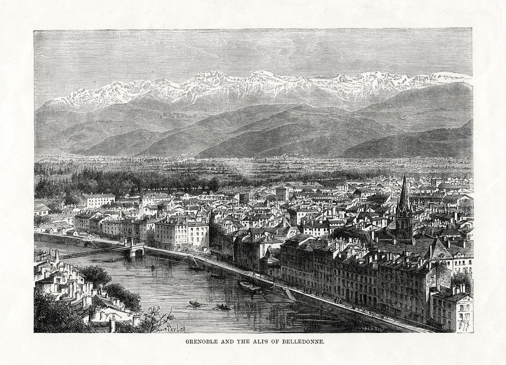 Detail of Grenoble and the Alps of Belledonne, France by Anonymous