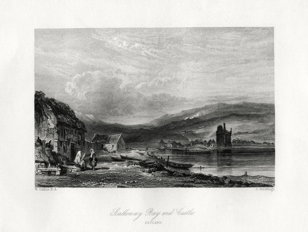 Detail of Scalloway Bay and castle, Zetland by J Horsburgh