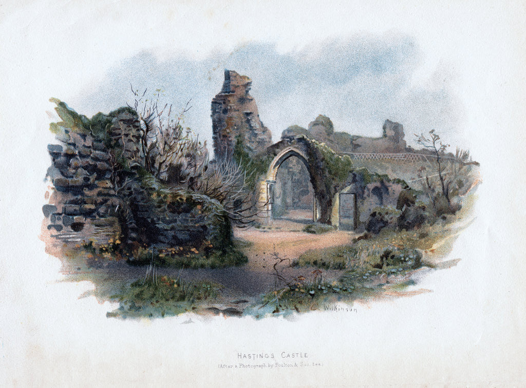 Detail of Hastings Castle, Sussex by C Wilkinson