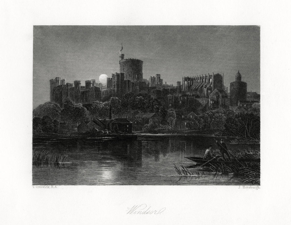 Detail of Windsor Castle, Berkshire by J Horsburgh