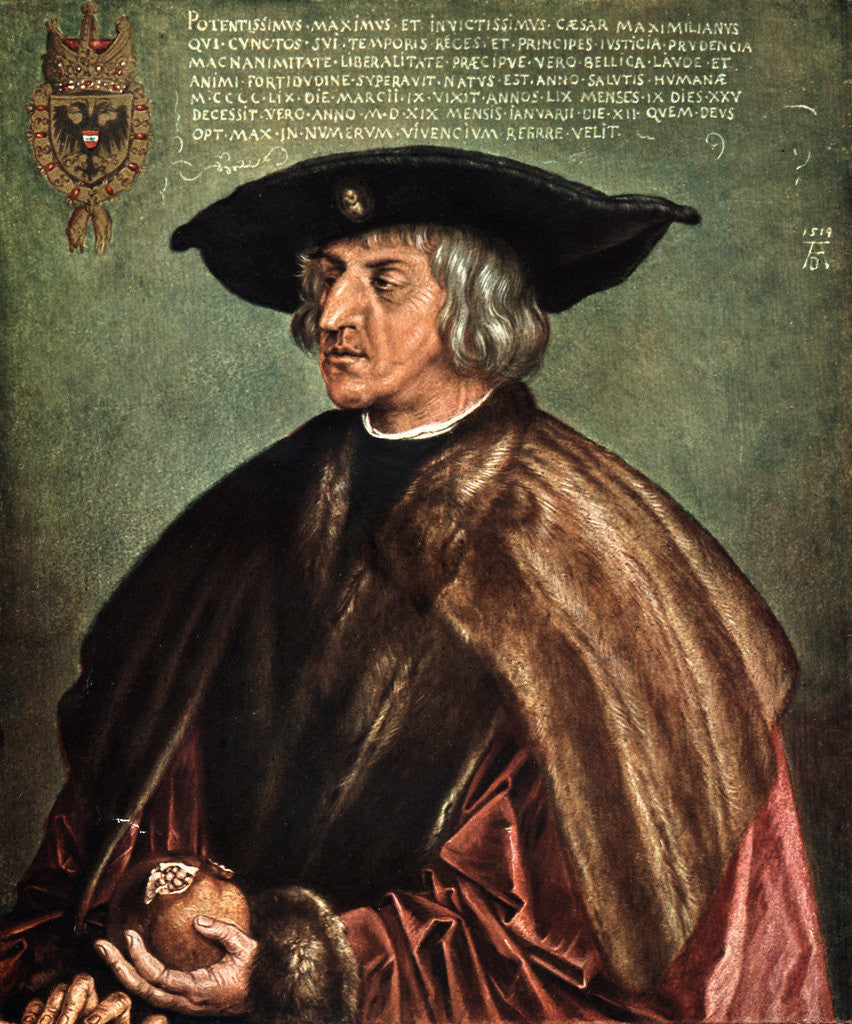 Detail of Kaiser Maximilian I by Albrecht Dürer
