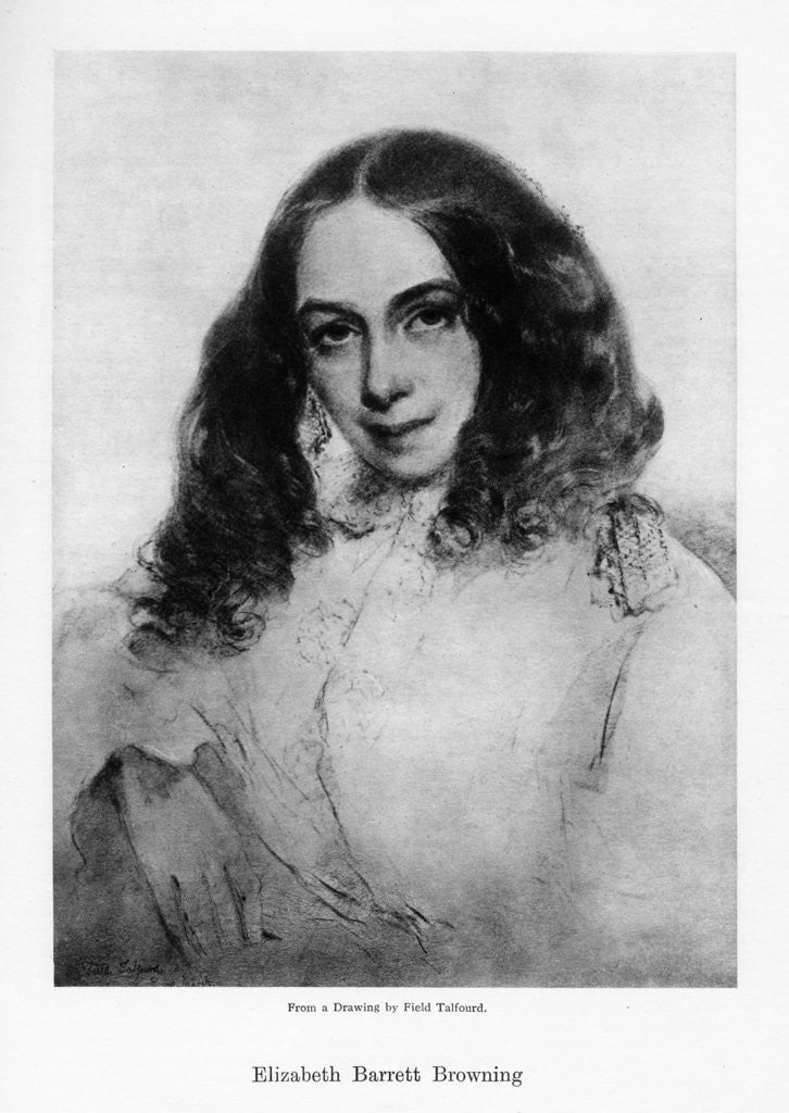 Detail of Elizabeth Barrett Browning, English poet of the Victorian era by Field Talfourd