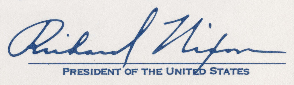 Detail of The signature of Richard Milhouse Nixon, 37th President of the United States by Richard Nixon