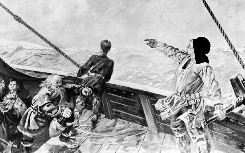 Detail of Leif Ericson Discovering America by Per Krohg