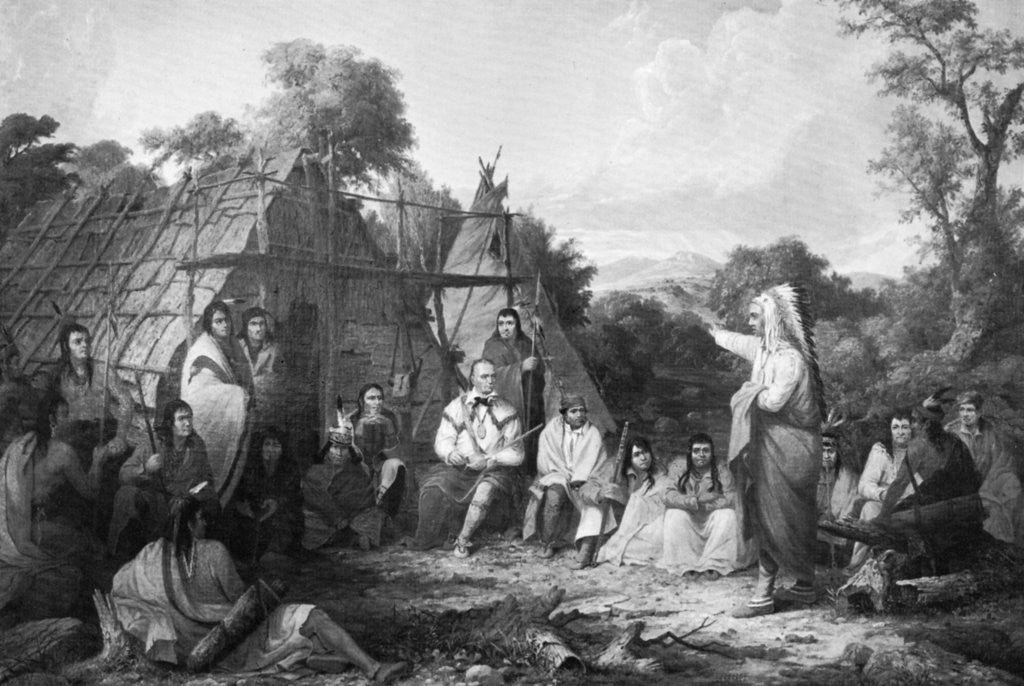 Detail of The Indian Council by Seth Eastman