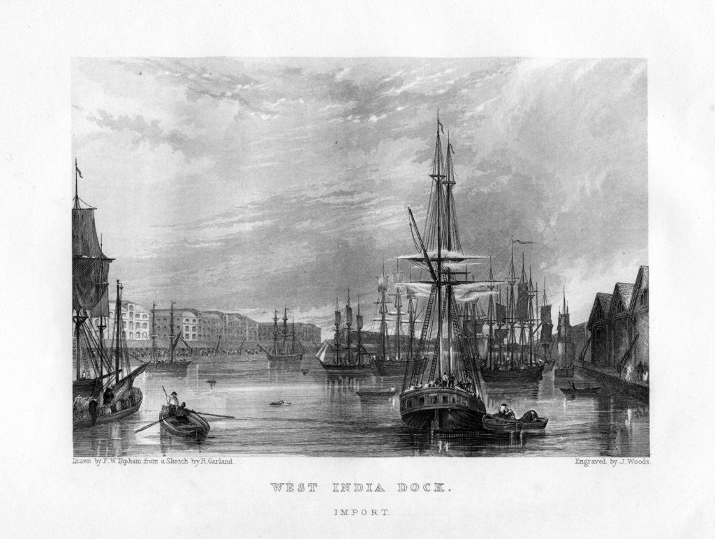 Detail of West India Dock, London by J Woods
