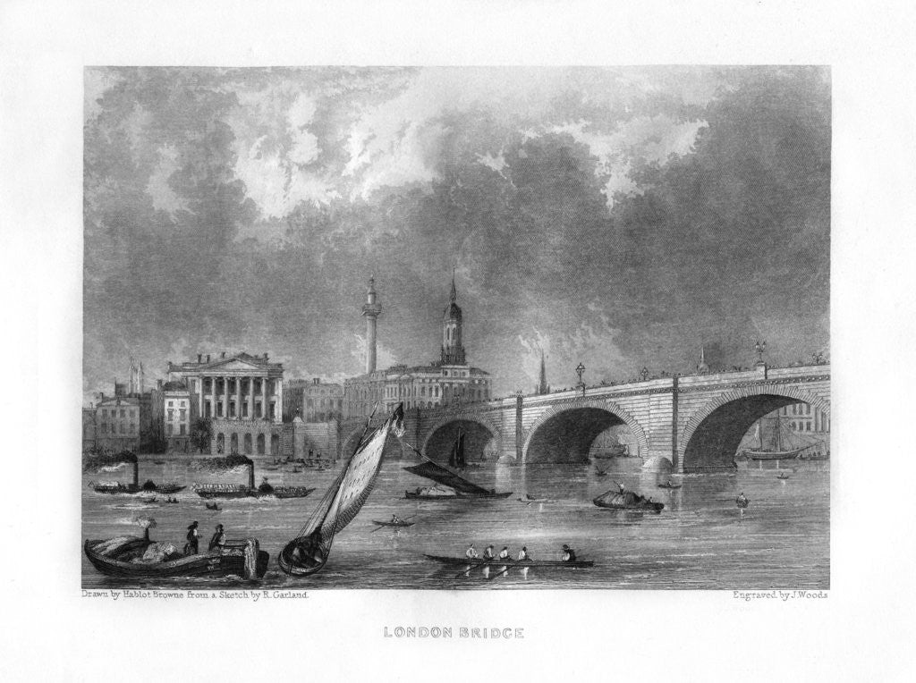 Detail of London Bridge, London by J Woods