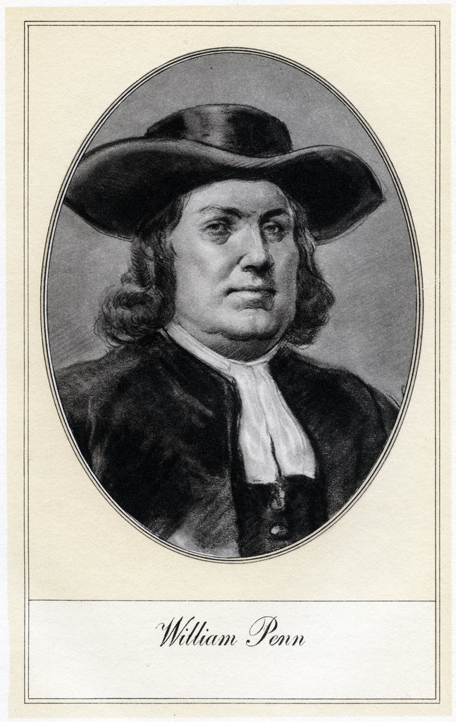 Detail of William Penn, founder of Pennsylvania by Gordon Ross