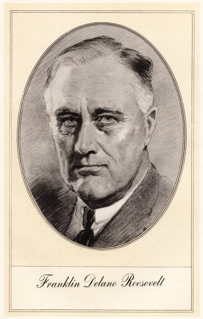 Detail of Franklin Delano Roosevelt, 32nd President of the United States by Gordon Ross