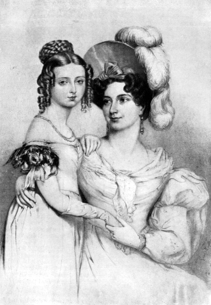 Detail of Princess Victoria and her mother in 1834 by George Hayter