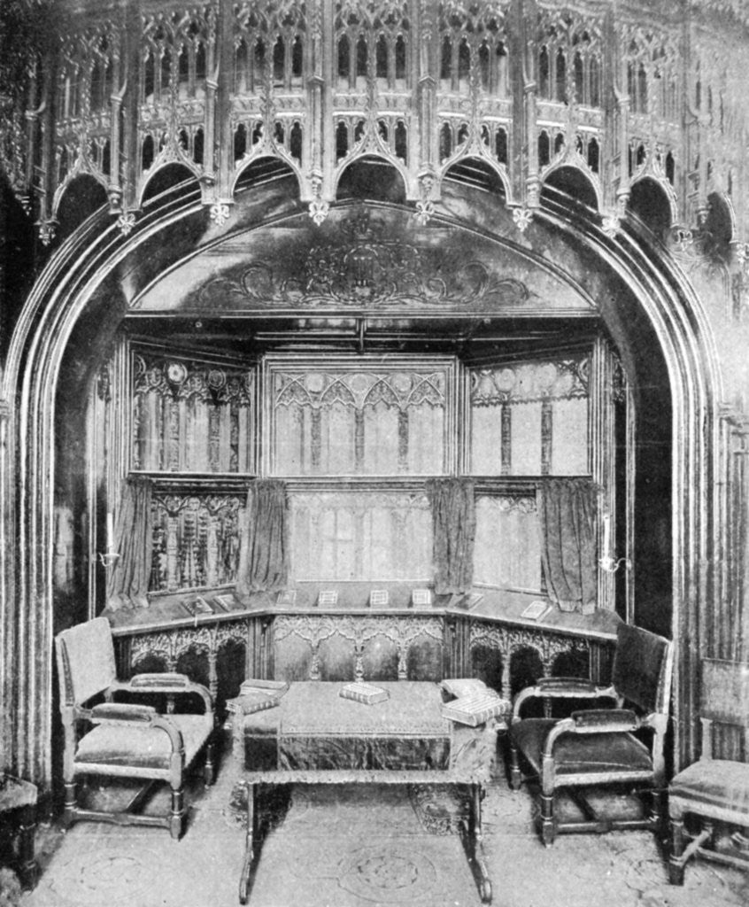 Detail of Queen Victoria's pew in St George's chapel, Windsor by Eyre & Spottiswoode