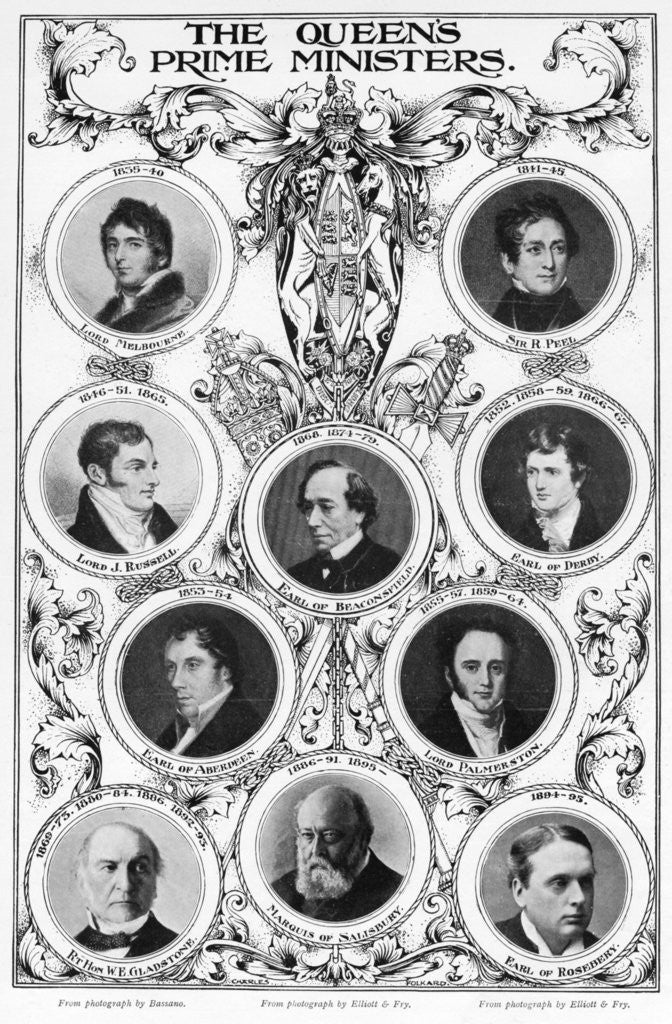 Detail of Oueen Victoria's prime ministers by Anonymous