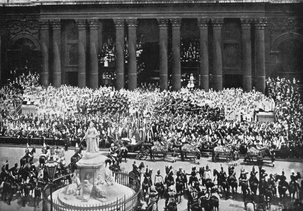 Detail of The ceremony of thanksgiving at St Paul's Cathedral, London by Anonymous