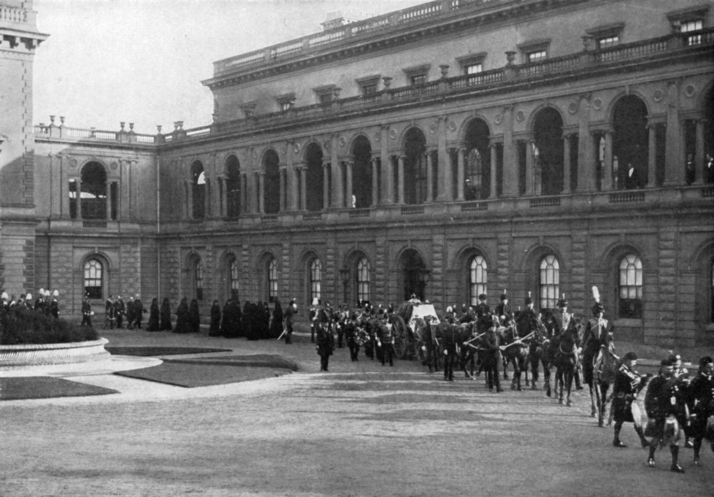 Detail of Queen Victoria's funeral procession leaving Osborne House, Isle of Wight, February 1st by Hughes & Mullins