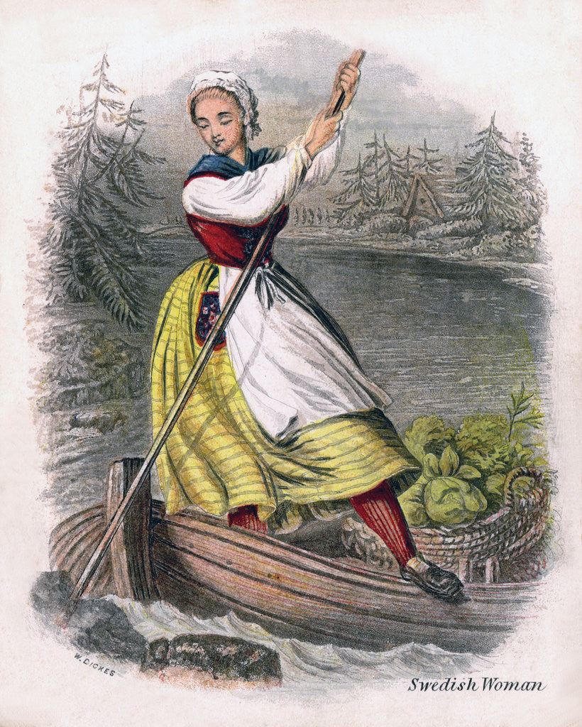 Detail of Swedish Woman Rowing by W Dickes