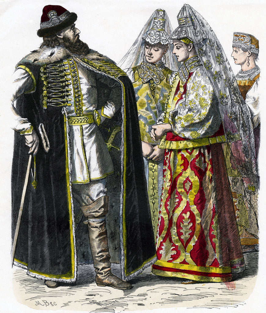 Detail of Traditional Russian Costume by Anonymous