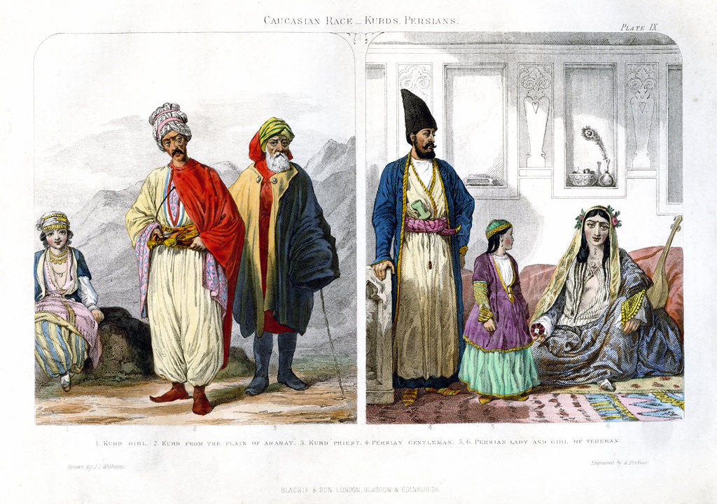 Detail of Caucasian Race, Kurds and Persians by A Portier