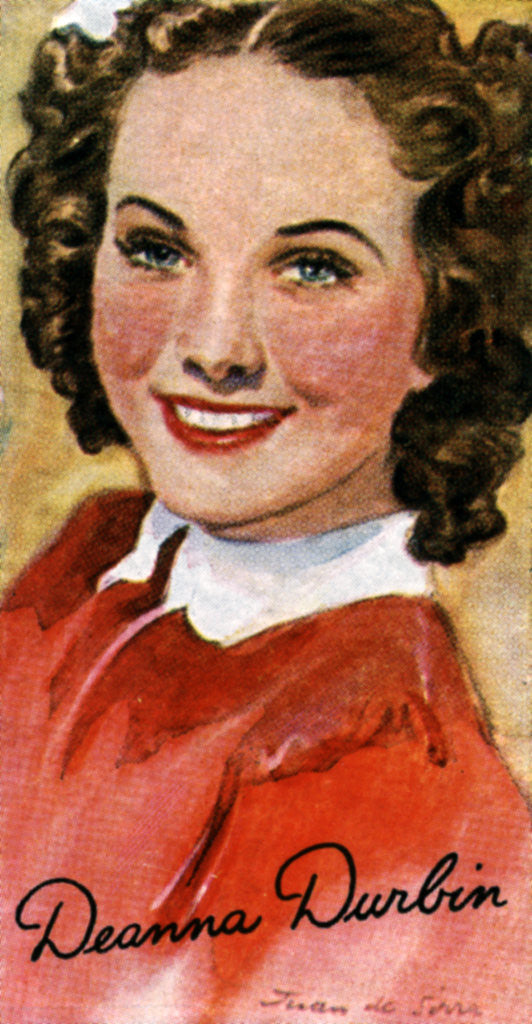 Detail of Deanna Durbin, (1921-1999), singer and actress in Hollywood films of the 1930s and 1940s, 20th centu by Anonymous