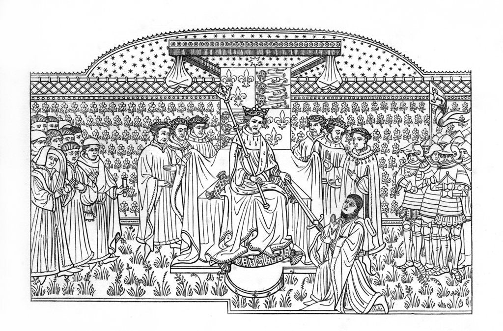 Detail of King Henry VI presenting a sword to the Earl of Shrewsbury by Henry Shaw