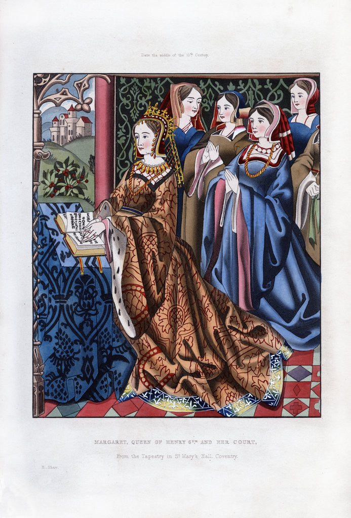 Detail of Margaret, Queen of Henry VI, and her Court by Henry Shaw