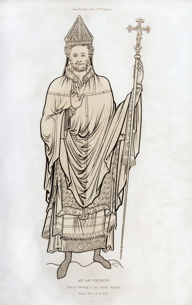 Detail of An archbishop by Henry Shaw
