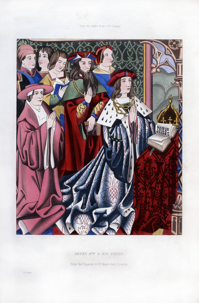 Detail of Henry VI and his court by Henry Shaw