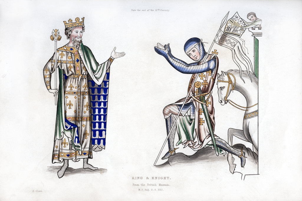 Detail of King and knight by Henry Shaw