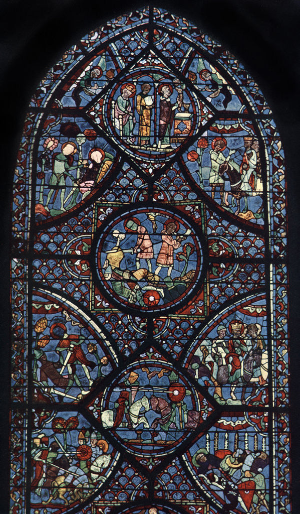 Detail of Charlemagne Window, Cathedral of Chartres, France by Anonymous