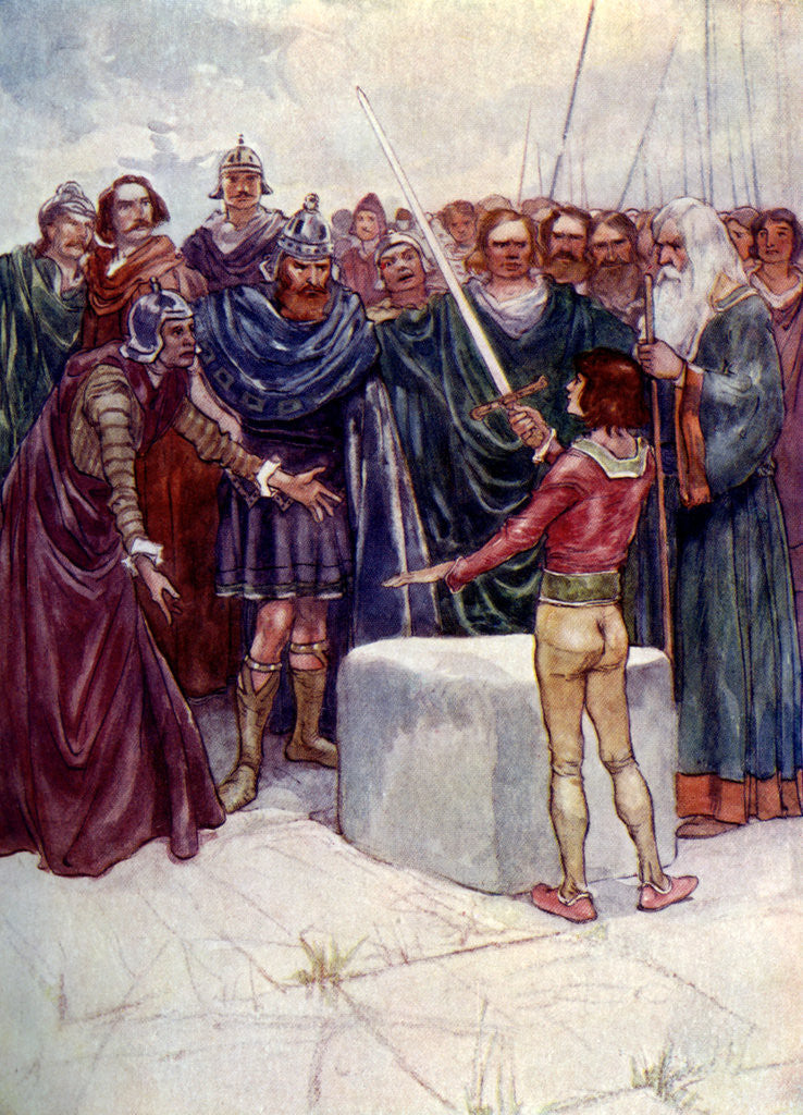 Detail of He stood there holding the magic sword in his hand by A S Forrest