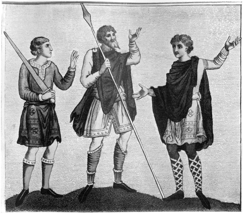 Detail of Saxon cross-gartering by Anonymous