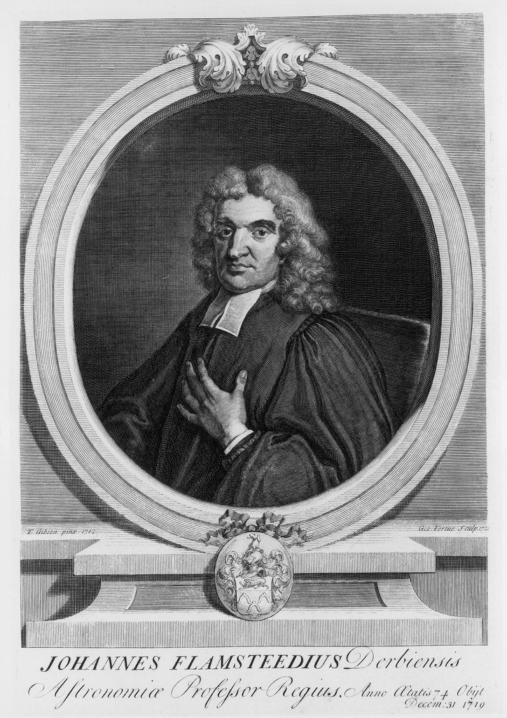 Detail of John Flamsteed, astronomer, 1712 by George Vertue