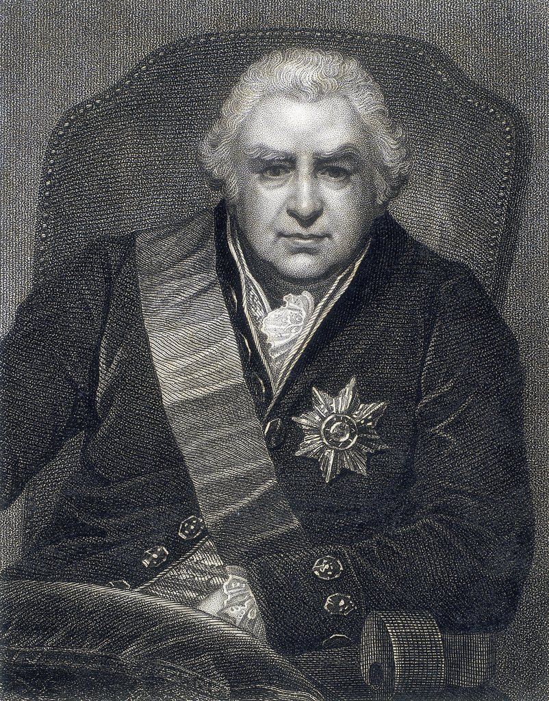 Detail of Joseph Banks, President of the Royal Society (PRS), botanist, 1800s by Thomas Philips