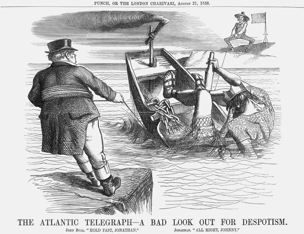 Detail of The Atlantic Telegraph - A bad look out for Despotism by Anonymous