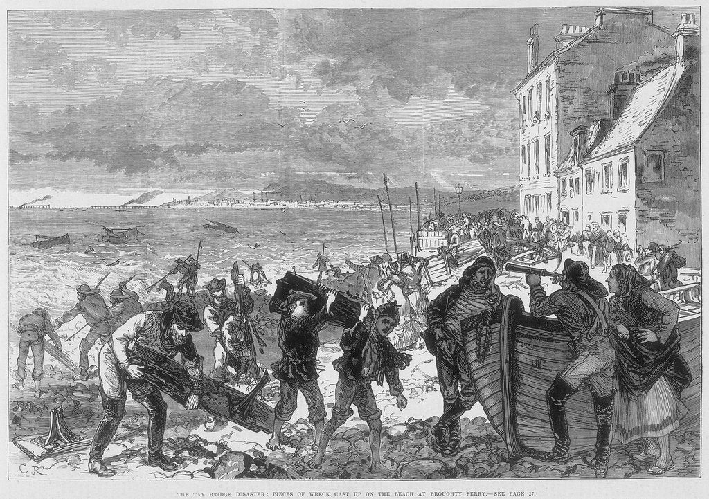 Detail of Tay Bridge disaster, Scotland, 28 December 1879 by CR