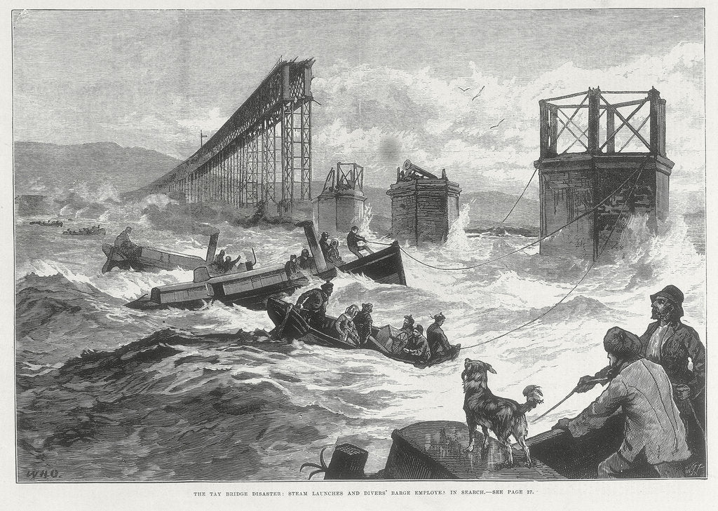 Detail of Tay Bridge disaster, Scotland, 28 December 1879 by Unknown
