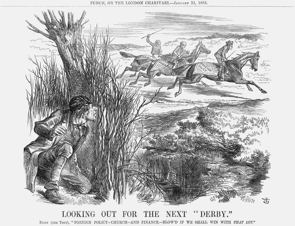 Detail of Looking  Out for The Next Derby by John Tenniel