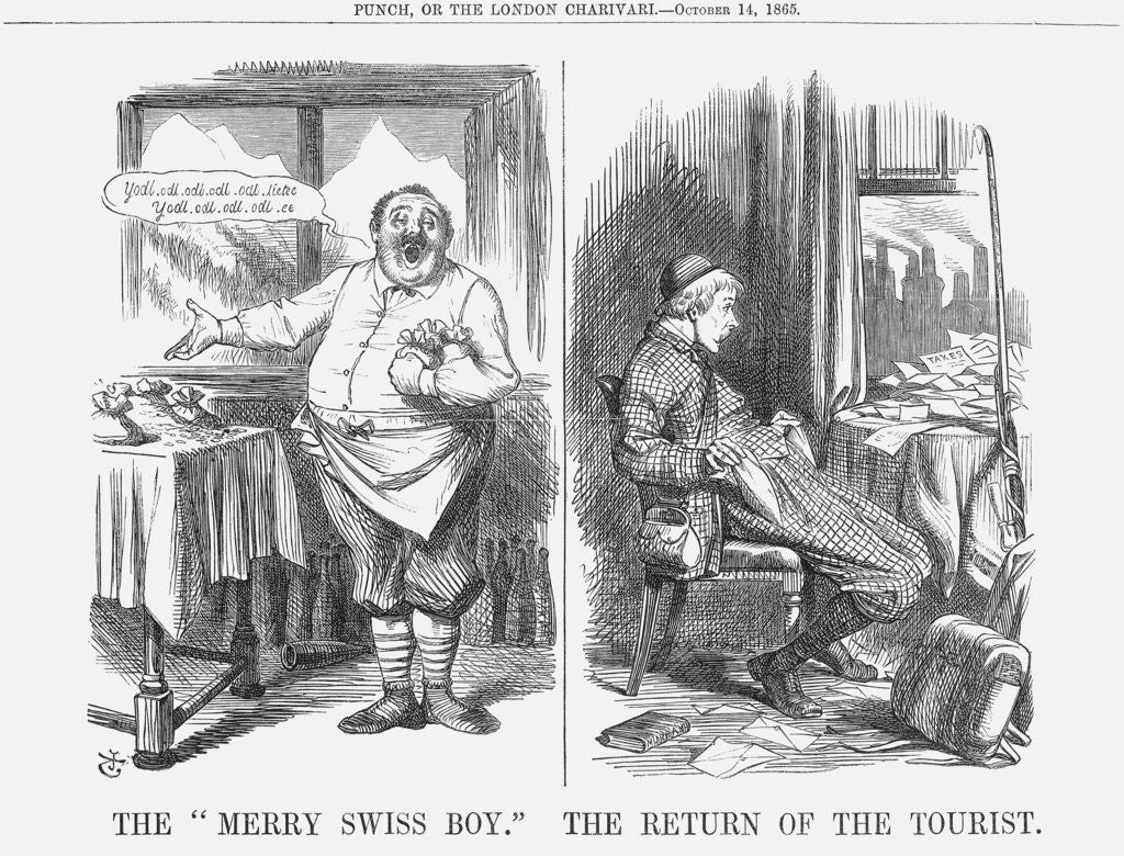 Detail of The Merry Swiss Boy The Return of the Tourist by John Tenniel