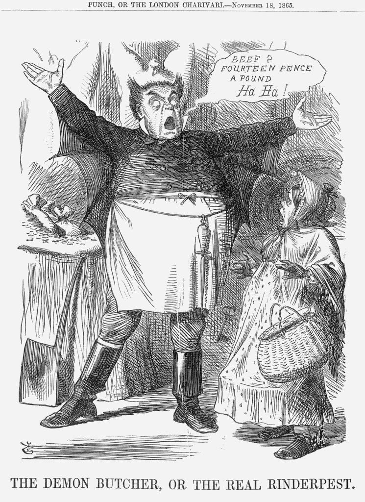 Detail of The Demon Butcher, or the Real Rinderpest by John Tenniel