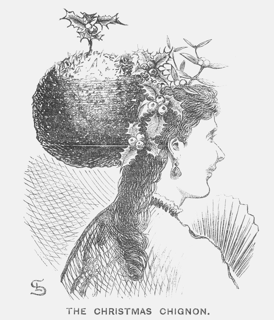 Detail of The Christmas Chignon by Edward Linley Sambourne