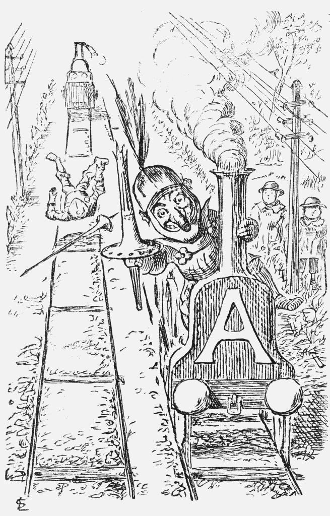 Detail of The Worst Managed Railway Running Out of London by Edward Linley Sambourne