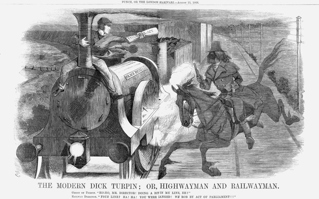Detail of The Modern Dick Turpin; Or, Highwayman and Railwayman by John Tenniel