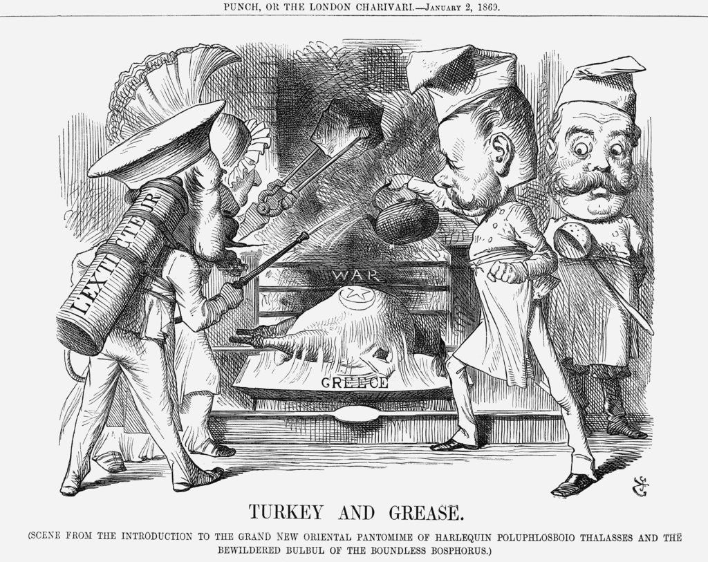 Detail of Turkey and Grease by John Tenniel